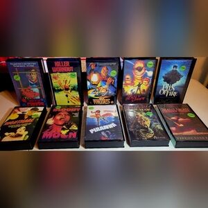 (SOLD) Horror Vhs Clamshell Movie Lot |10ct| Convention Promo Screening